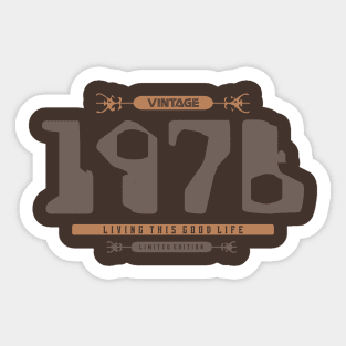 44th Birthday T-Shirt - Vintage 1976 Sticker